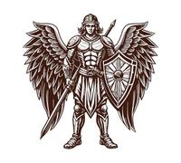 Archangel Saint Michael Mural and Wall Vinyl Decal 67.2x67.4cm Personalized Customization Coffee