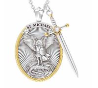 Archangel St. Michael Catholic Patron The Archangel St. Michael Pendant Necklace Sword Lord Prayer