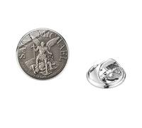 Archangel St.Michael Protect Me Saint Shield Brooch Amulet Protection Symbol Glass Dome Stainless Steel Brooches Lapel Pins