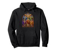 Archangels Sacred Mosaic Catholic Devotional Icon Art Faith Pullover Hoodie