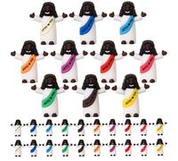 ARCHCRTC 30 Pcs Mini Black Jesus Figures Tiny Jesus Loves You Figurine Little Religious Christ Savior Doll to Hide and Seek for Sunday Easter Egg Stuffers Gift (30, Multicolor)