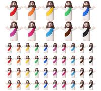 ARCHCRTC 50 Pcs Little Jesus Figurine Mini Tiny Jesus Figures Religious Christ Savior Doll for Hide and Seek Sunday Easter Egg Stuffers Baptism Gift (50, Multicolor)