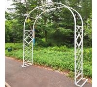 Arche de jardin en métal robuste, treillis réglable de 90,5" à 106" pour plantes grimpantes et vignes, pergola résistante aux intempéries avec 2 pièces de base (blanc L 118 x H 106 x P 16 po)