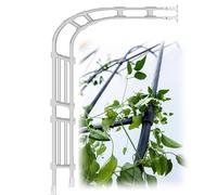 Arche de jardin en métal, treillis pour plantes grimpantes, demi-arches, pergola pour rosiers et vignes, support décoratif de 22 pouces pour patio, cour arrière et entrée (blanc, 3,5 x 2,6 x 0,55 m)