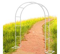 Arche de jardin robuste en métal blanc, support élégant pour plantes grimpantes, idéale pour les mariages en extérieur. Hauteur ajustable de 160 à 350 cm. Parfaite pour les vignes et les fleurs.