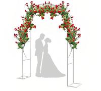 Arche de jardin robuste en métal pour mariages, pergola blanche de 2 m (6,5 pi), treillis, structure en zinc de 19 mm, support idéal pour plantes grimpantes, tonnelle de jardin de 200 x 220 cm