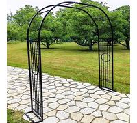 Arche de jardin robuste en métal, structure en acier de 1,80 m, support floral de 2,60 m de haut et 3,40 m de large, couleur noire, pour plantes grimpantes et rosiers. Décoration extérieure durable.