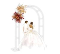 Arche de mariage en métal blanc pour cérémonie en extérieur, treillis de jardin, pergola, arche pour plantes grimpantes comme le jasmin et la glycine, support de décoration de patio (11,2 x 7,2 pi)