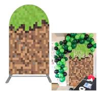 Arched Backdrop 2.5x6ft Mosaic Arch Wall Covers Stretchy Photography Background for Game Party Decorations Baby Birthday Banner Parties Props