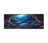 Arched Bridge Flower Mountain Road Mouse Pad In Big Extended Non-Slip Rubber Base Mousepad With Stitched Edges Gaming Pc Desktop Large Mouse Pad 11.8x31.5