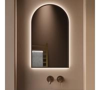 Arched Bronze Backlit Heated Bathroom Mirror with Lights 500 x 800mm - Empire