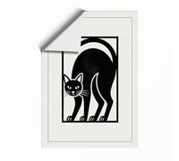 Arched Cat Geometric Unframed Wall Art Print A1 (84.1×59.4cm), Wall Decor for Living Room, Bedroom, Office & Home, Art Gift