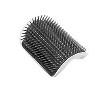 Arched Corner Cat Self Groomer, Wall Mounted Plastic Scratcher for Corner, Massage Brush for Itch Relief and Shedding, Self Grooming Cat Brush for Furniture Protector (black)