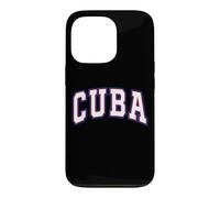 Arched CUBA Varsity Text Design in White Red and Blue Colors Case for iPhone 13 Pro