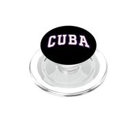Arched CUBA Varsity Text Design in White Red and Blue Colors PopSockets PopGrip for MagSafe