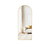 Arched Floor Mirror with Stand for Bedroom or Living Room, Pale Gold / 165L x 60 cm