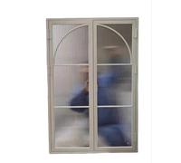 Arched French Casement Windows, Iron Frame Design for Dining and Kitchen, Windowpane Style, Ideal for Enhancing Natural Light and Aesthetic Appeal