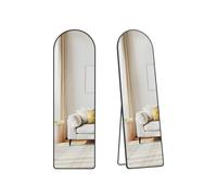 Arched Full Body Floor Mirror with Stand, Matte Black / 150L x 40W cm