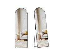 Arched Full Body Floor Mirror with Stand, Matte Black / 160L x 50W cm