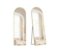 Arched Full Body Floor Mirror with Stand, Pale Gold / 160L x 50W cm