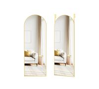 Arched full length mirror for door or wall mounting, Pale Gold