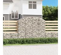 Arched Gabion Basket 200x50x160/180 cm, Galvanised Iron Stone Cage for Retaining Walls, Durable Garden Bed, Outdoor Planter Raised Beds