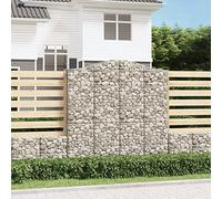 Arched Gabion Basket 200x50x200/220 cm, Galvanised Iron Stone Cage for Retaining Walls, Durable Garden Barrier & Planter Raised Beds Outdoor