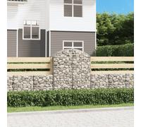 Arched Gabion Basket Silver Galvanised Iron 100x50x120/140cm 3.5mm Wire Hooks+