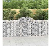 vidaXL Arched Gabion Baskets 6 pcs 200x30x100/120 cm Galvanised Iron, Silver