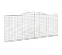 (400 x 30 x 160/180 cm/ 1 pcs) vidaXL Arched Gabion Basket Stone Basket Gabion Retaining Wall Galvanised Iron