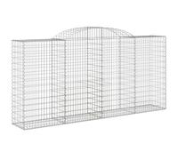 vidaXL Arched Gabion Baskets 6 pcs 300x50x140/160 cm Galvanised Iron, Silver