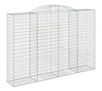 vidaXL Arched Gabion Baskets 5 pcs 300x50x200/220 cm Galvanised Iron, Silver