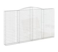 (400 x 30 x 220/240 cm/ 2 pcs) vidaXL Arched Gabion Basket Stone Basket Gabion Retaining Wall Galvanised Iron