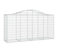 (200 x 50 x 100/120 cm/ 5 pcs) vidaXL Arched Gabion Basket Stone Basket Gabion Retaining Wall Galvanised Iron