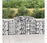 (300 x 50 x 100/120 cm/ 17 pcs) vidaXL Arched Gabion Basket Stone Basket Gabion Retaining Wall Galvanised Iron