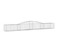 vidaXL Arched Gabion Baskets 18 pcs 200x30x80/100 cm Galvanised Iron, Silver