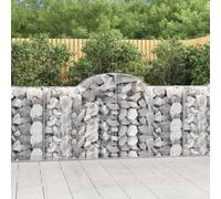vidaXL Arched Gabion Baskets 20 pcs 200x50x100/120 cm Galvanised Iron, Silver