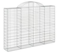 vidaXL Silver Galvanised Iron Arched Gabion Basket 200 x 30 x 140/160cm - Size: 30 x 200 x 160cm - Wilko