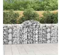 vidaXL Arched Gabion Baskets 20 pcs 200x50x100/120 cm Galvanised Iron, Silver