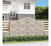 vidaXL Arched Gabion Baskets 2 pcs 300x50x160/180 cm Galvanised Iron, Silver