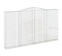 (400 x 30 x 220/240 cm/ 1 pcs) vidaXL Arched Gabion Basket Stone Basket Gabion Retaining Wall Galvanised Iron