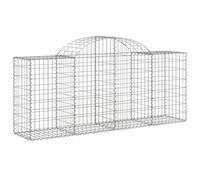 vidaXL Arched Gabion Baskets 25 pcs 200x50x80/100 cm Galvanised Iron, Silver