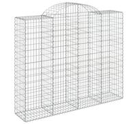 vidaXL Arched Gabion Baskets 9 pcs 200x50x160/180 cm Galvanised Iron, Silver