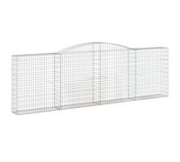 (400 x 30 x 220/240 cm/ 4 pcs) vidaXL Arched Gabion Basket Stone Basket Gabion Retaining Wall Galvanised Iron