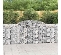 vidaXL Arched Gabion Baskets 2 pcs 300x30x100/120 cm Galvanised Iron, Silver