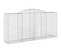 Arched Gabion Basket Stone Basket Gabion Retaining Wall Galvanised Iron vidaXL