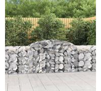 (300 x 50 x 80/100 cm/ 3 pcs) vidaXL Arched Gabion Basket Stone Basket Gabion Retaining Wall Galvanised Iron