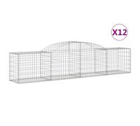 Arched Gabion Basket Stone Basket Gabion Retaining Wall Galvanised Iron vidaXL
