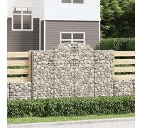 vidaXL Arched Gabion Baskets 3 pcs 200x50x140/160 cm Galvanised Iron, Silver