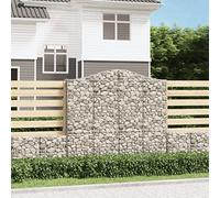 Arched Gabion Baskets 11 pcs, 200x30x180/200 cm Galvanised Iron, Durable Stone Cage for Retaining Walls, Outdoor Garden Beds